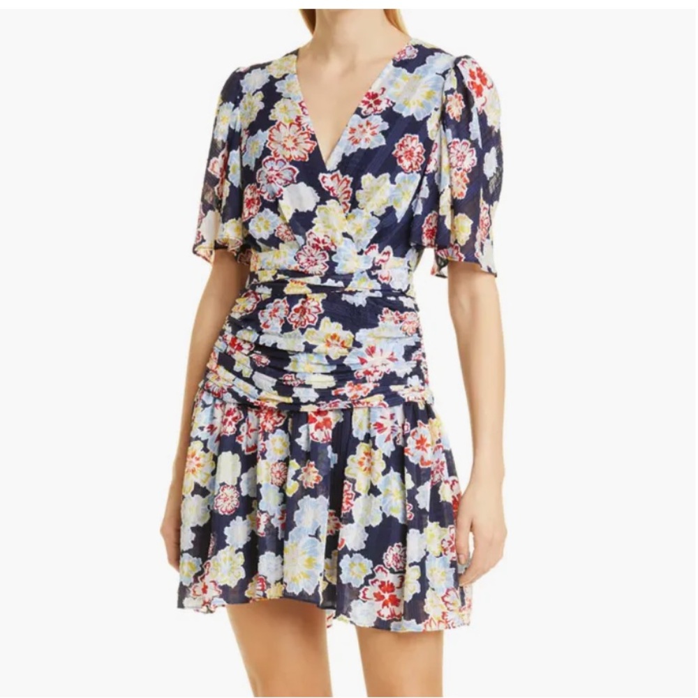 Tanya Taylor Brynn Navy Floral Mini Dress